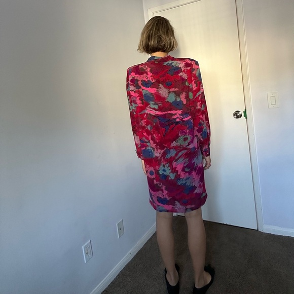 Vintage Ungaro dress,burgundy/pink/blue, size M-L - Picture 5 of 12